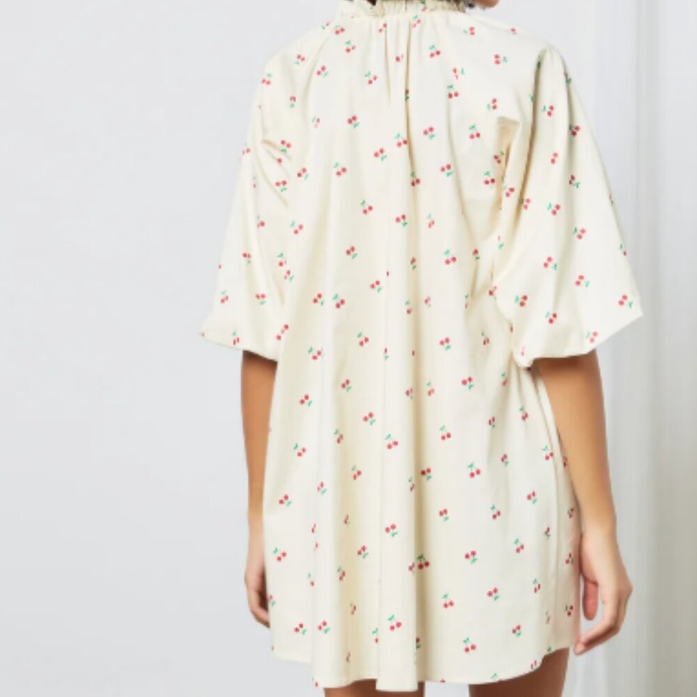 Lost Ink Cherry Print Shift Mini Dress - size 16 - Picture 11 of 11